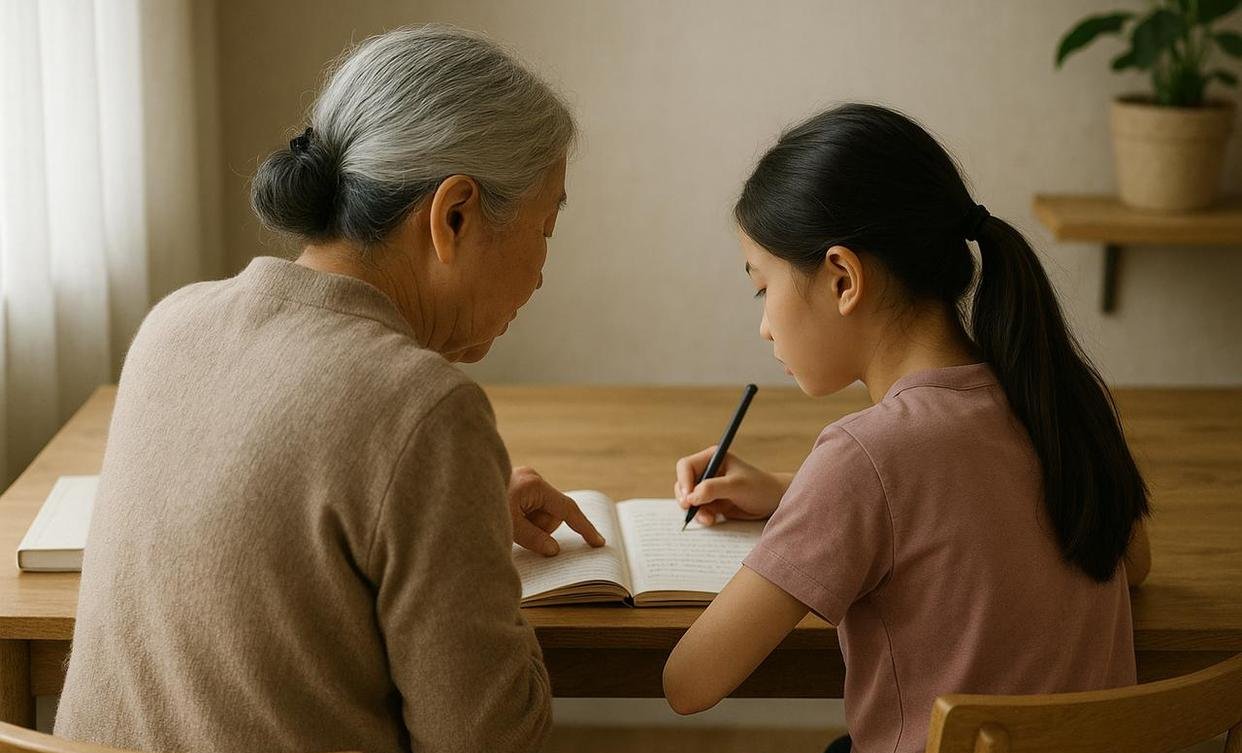 孩子奶奶举荐“高效学习法”